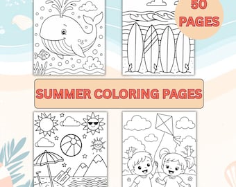 Summer Coloring Book for Kids: 50-Page Beach & Outdoor Fun (PDF Download