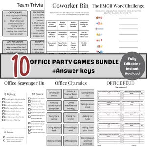 Office Party Games Bundle: 10 Printable Team Building Icebreakers (PDF)