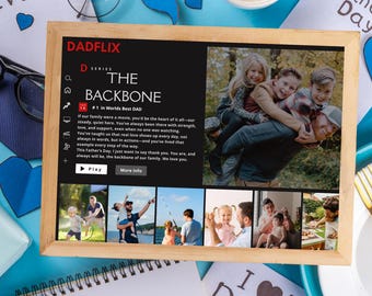 EDITABLE 16x20 inch Father's Day Gift, A Fathers Love, Best Dad Ever, Dad Frame, Dadflix, Movie Poster Canva Template