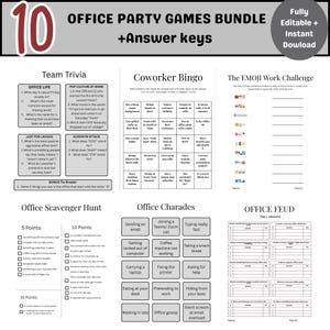 Office Party Games Bundle: 10 Printable Team Building Icebreakers (PDF)
