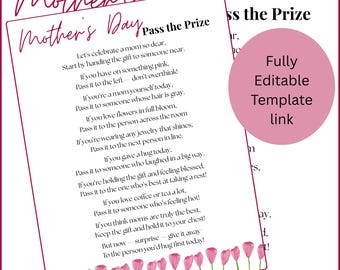 Mother's Day Pass the Prize Game: Fun Printable (Instant Download)