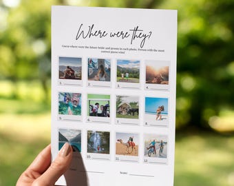 Where Were They? Bridal Shower Game: Photo Guessing Game (Digital Download)