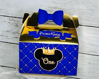 Favor Box Prince Mickey Mouse, Prince Mickey Mouse Party Decoration, Favor Box Party Decor, 1st Birthday Decor, Party Decor Box