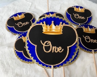 Topper de cupcake Prince Mickey Mouse, topper temático de Prince Mickey, Party Decor Mickey