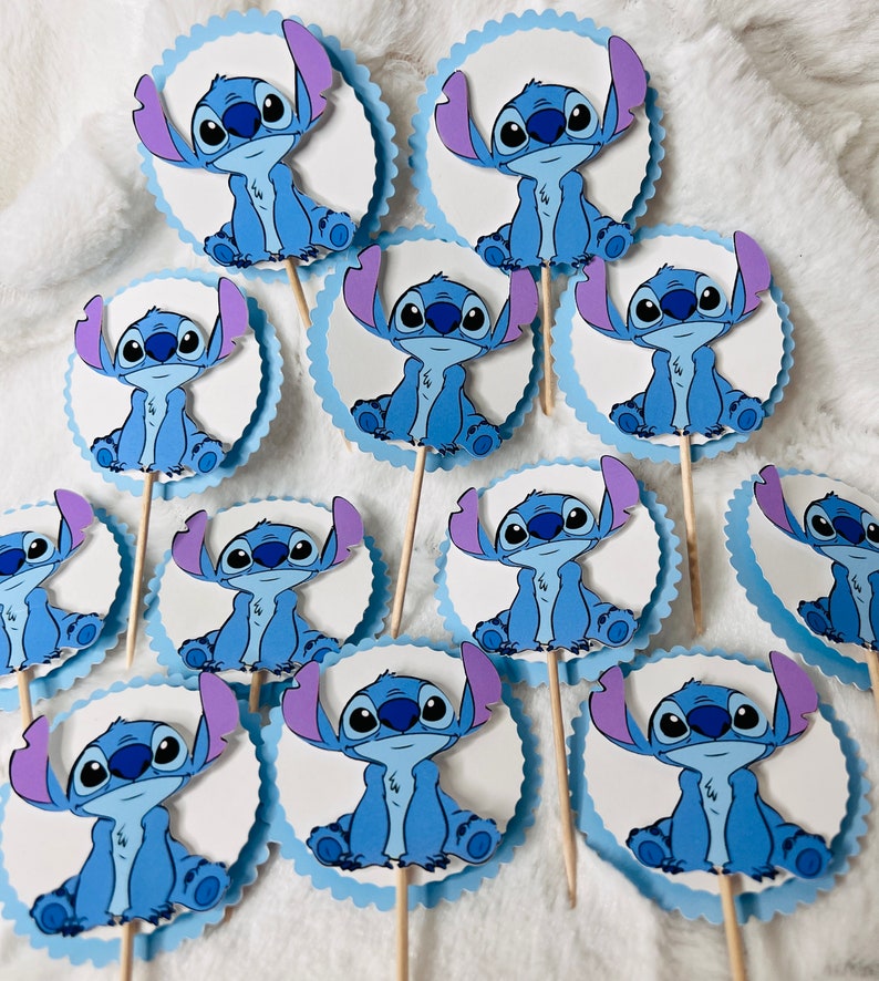 Stitch Cupcake Topper Stitch Topper Party Decor Stitch Etsy