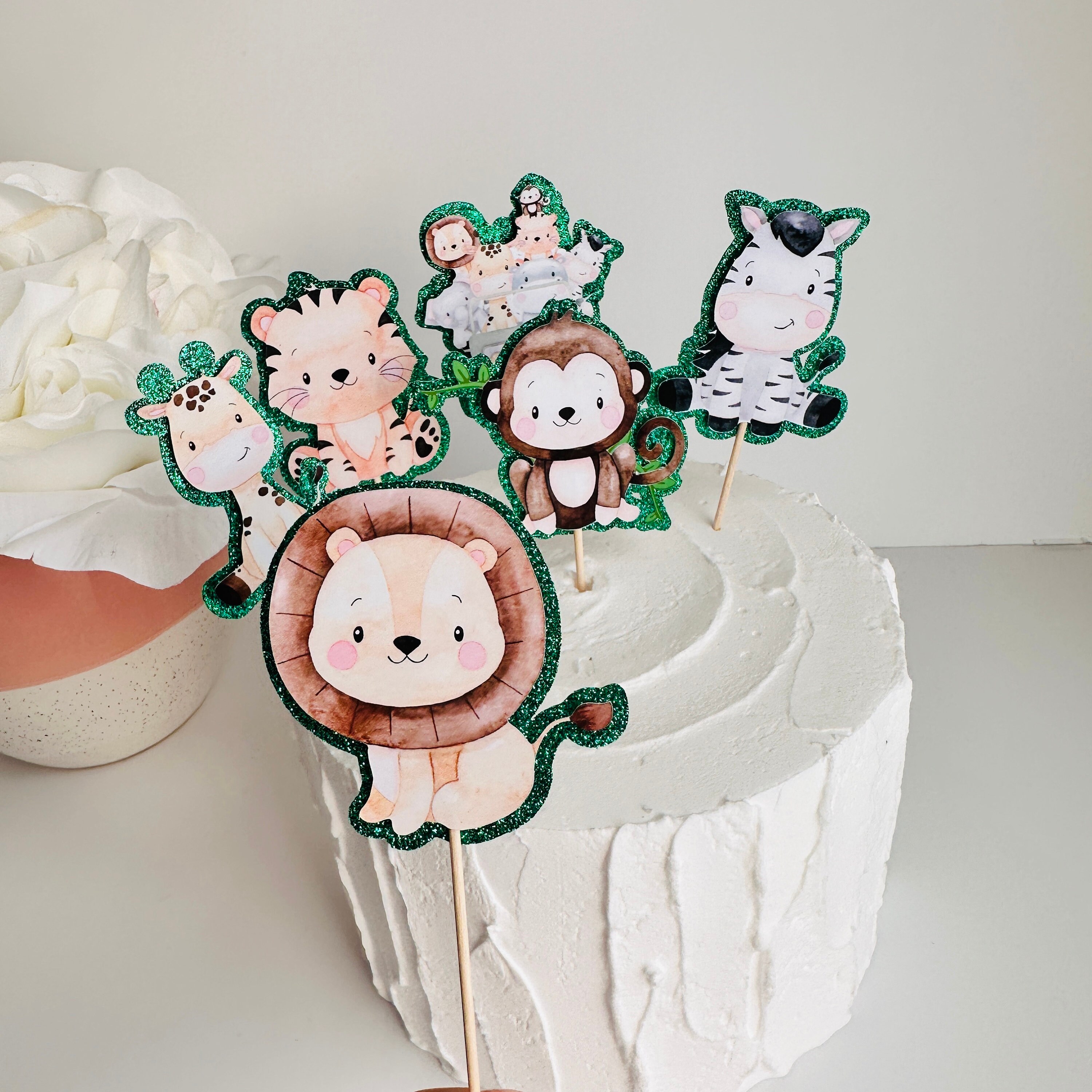 25 Stück Tiere Cupcake Deko – Dschungel & Safari Motive, Für Geburtstag & Party, Ungiftig