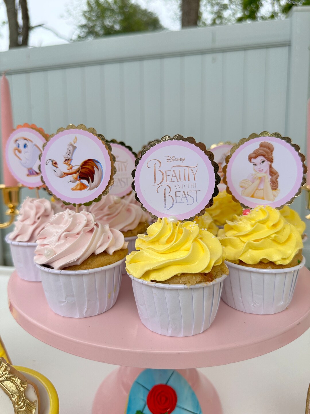 Belle Cupcake Topper, Belle Birthday, Party Decoration Belle, Beauty ...