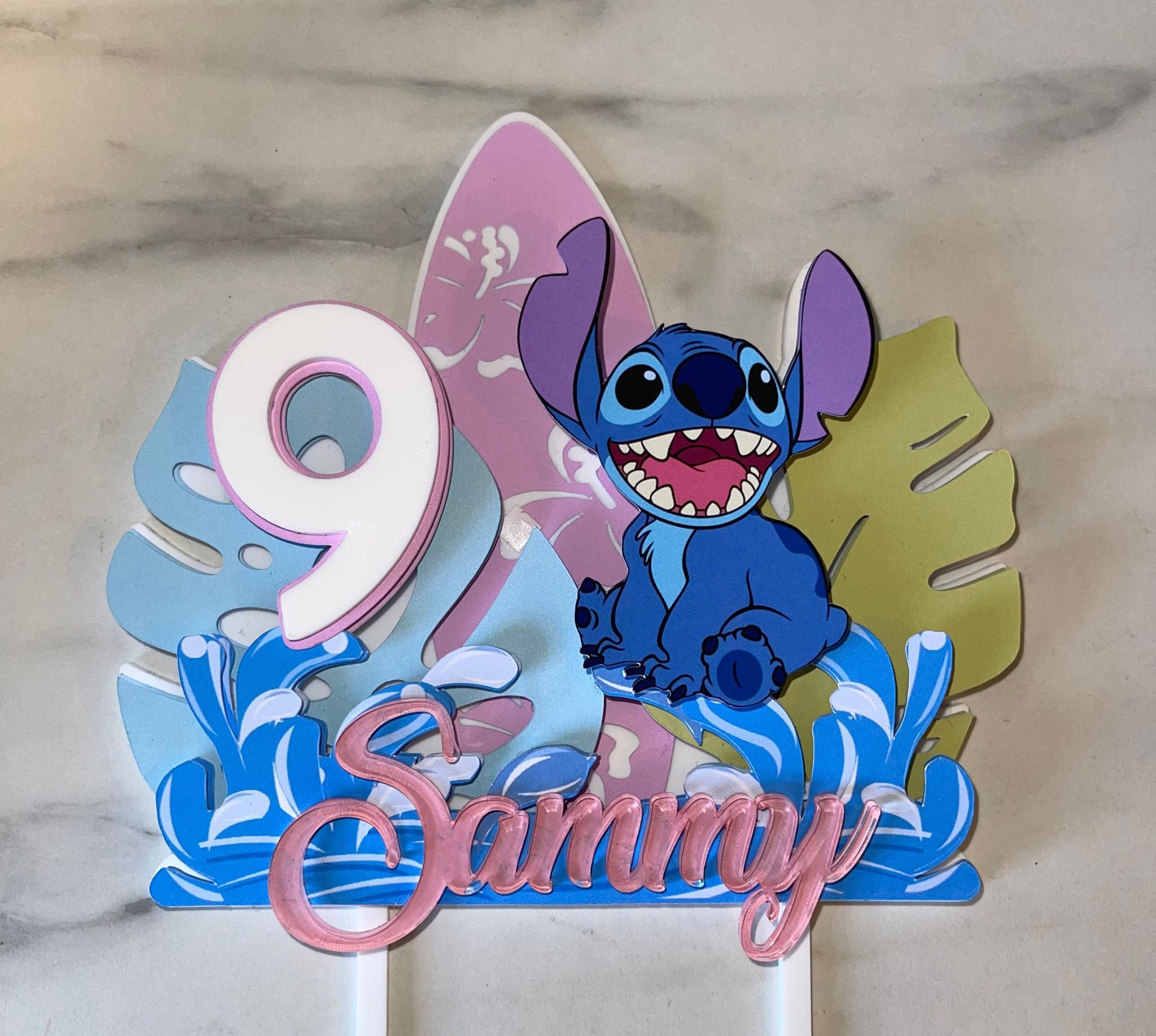 Stitch Cake Topper Acrylic, Stitch Cake Topper Birthday Party, Party Decor  Stitch, Stitch Themed, Stitch Inspired, Stitch Birthday Party 