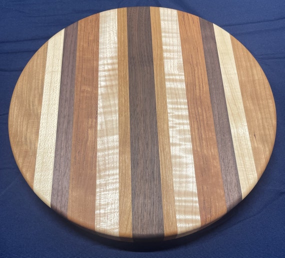 Edge Grain Hardwood Circle Cutting Board Etsy