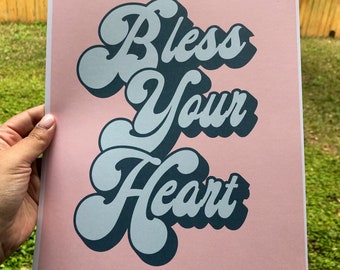 BENDICE TU CORAZÓN Arte Imprimible Imprimir Frases del Sur, Descarga Digital