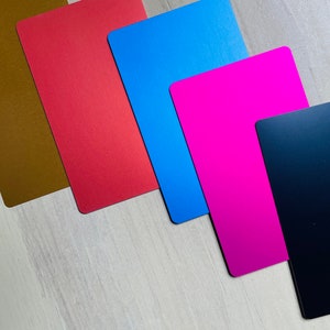 Laser Engraved Metal Aluminium Business Cards (Red, Black, Blue, Gold, Orange, Green, Rose Gold, Sky Blue)(NFC Wood)