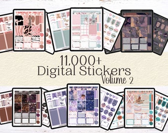 Digitale Sticker Pack Band 2 | Digitale Planer Aufkleber | Goodnotes-Aufkleber | iPad Aufkleber | Mega Pack mit über 11.000 Digitalen Stickern