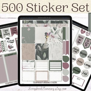 Botanical 500 Digital Sticker Set | Botanical Themed iPad Stickers ...