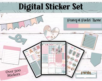 Pastel Planner Stickers: 500+ Goodnotes Stickers, Washi, Icons (Digital Download)