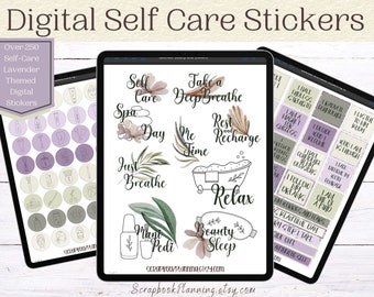 Lavender Self Care Digital Stickers | Digital Sticker Pack | Affirmation Stickers