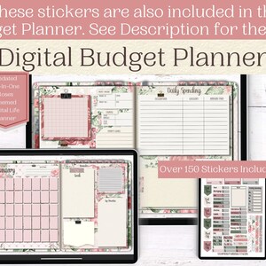 Roses Budget Digital Stickers Goodnotes Finance Stickers Goodnotes Budget Stickers Bill Due Stickers image 5