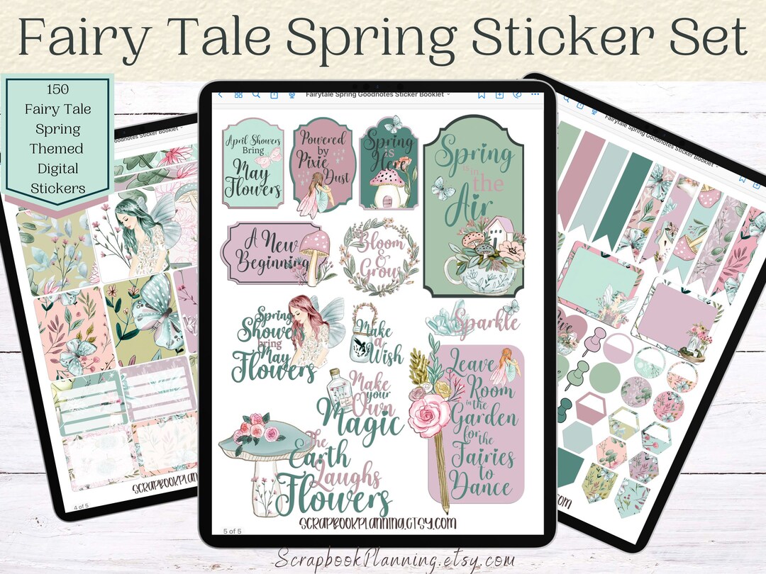 Tale Spring Fairy Tale Spring Digital Sticker Set | Seasonal Digital Stickers ...