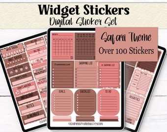 Digital Widget Stickers | Safari Digital Stickers | Goodnote Elements | Planner Stickers | Pre-Cropped PNGs | Planner Essentials