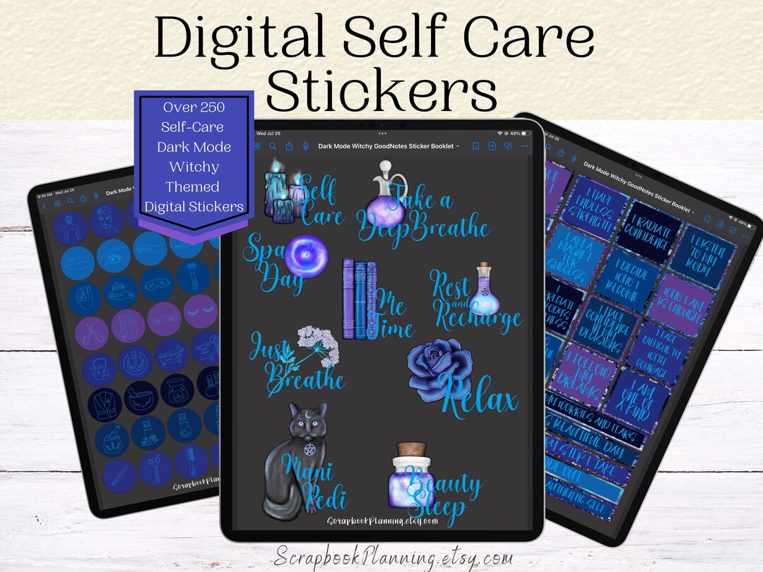 Daily Affirmation Digital Stickers | Dark Mode Witchy Themed Digital ...