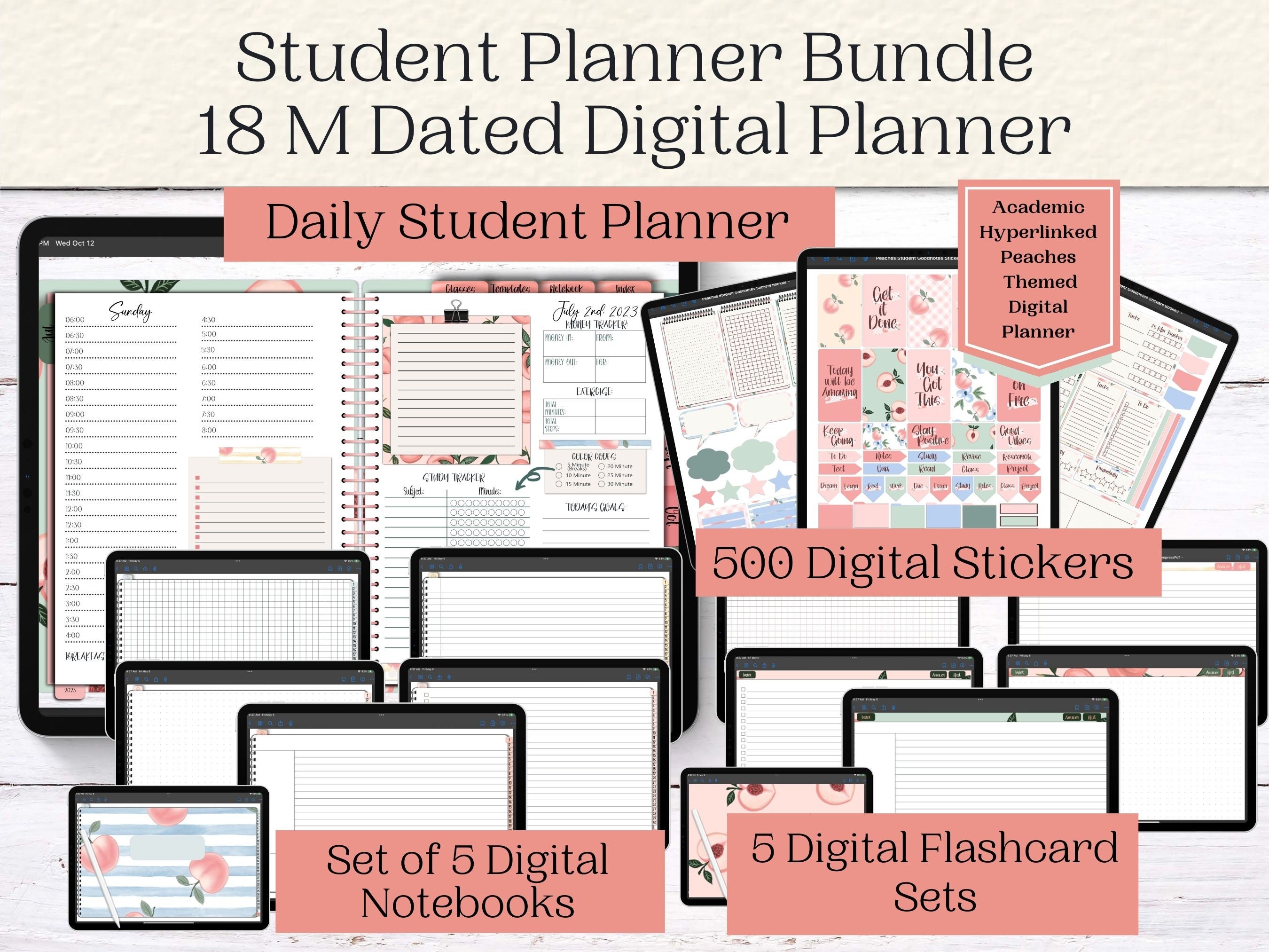 Digital Study Planner Goodnotes Template College Academic - Etsy