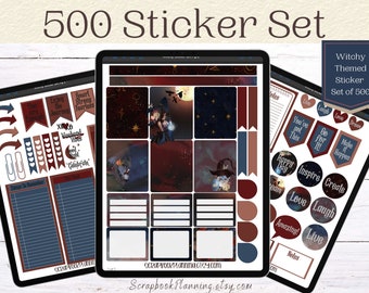 500 Digital Sticker Set | Witchy Themed Planner Stickers | 500 ipad Stickers | GoodNotes | Scrapbook Stickers | Everyday Stickers