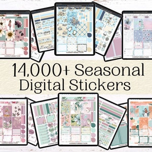 Paquete de pegatinas digitales de temporada / Pegatinas de planificador digital / Pegatinas de Goodnotes / Pegatinas de iPad / Mega paquete de pegatinas con más de 14.000 pegatinas