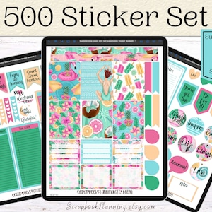 500 Digital Stickers | Summertime Vibes iPad Stickers | GoodNotes & Digital Planner Stickers | Functional and Aesthetic Summer Stickers