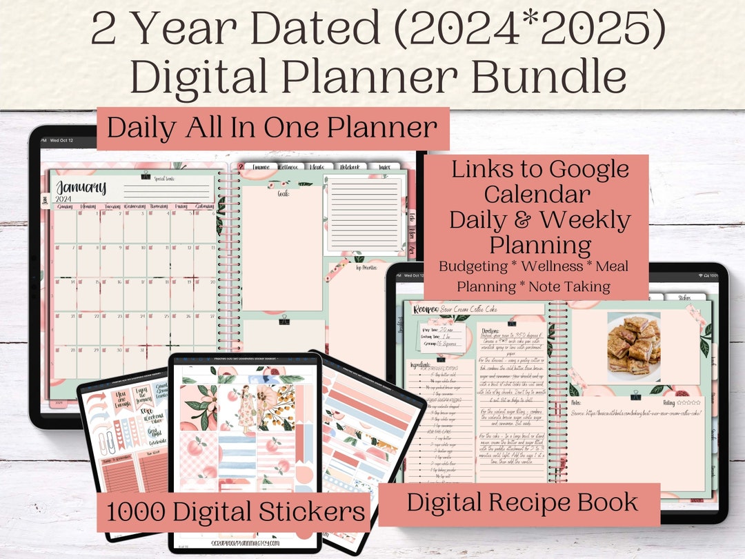 2 Year Dated Digital Planner Bundle 2024 2025 Goodnotes Element ...