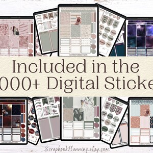 500 Digital Sticker Set | Boho Rainbow Blue and Tan Theme Planner ...