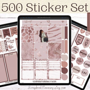 Rose Gold Digital Sticker Set | Digital Planner Stickers | 500 ipad Stickers | GoodNotes Stickers | Digital Sticker Pack