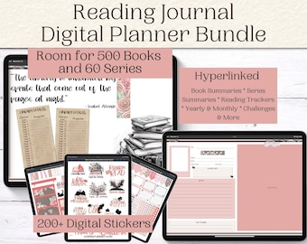 Digital Reading Journal: Book Tracker & Stickers (Goodnotes)