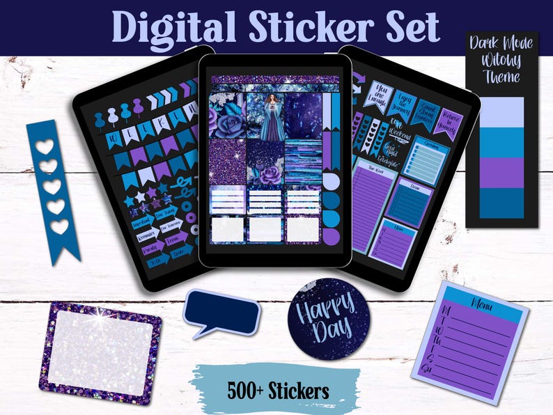 Dark Mode Witchy Digital Planner Stickers | 500+ Goodnotes & PNG Files ...
