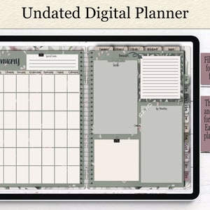 Botanical Themed Bundle Undated Life Planner Self Care Planner Budget Planner Meal Planner 1000 Digital Sticker Pack Good Notes image 5