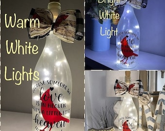 Cardinal; lighted Wine Bottle; Decorative; housewarming gift; memorial gift; holiday decor; memorial; thinking of you gift; wine lovers
