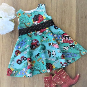 Li&#39;l Farm Girl Tractor Dress | Farm Girl Dress | Ready to Ship