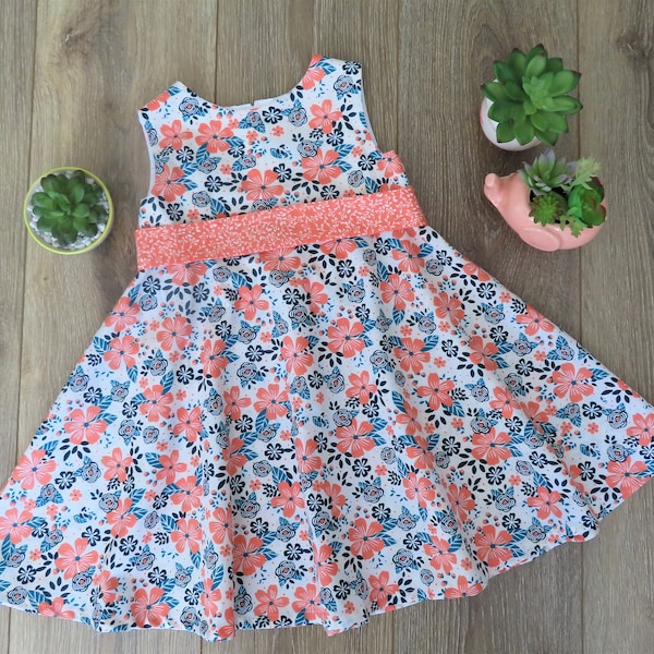 Peach Floral Dress Etsy