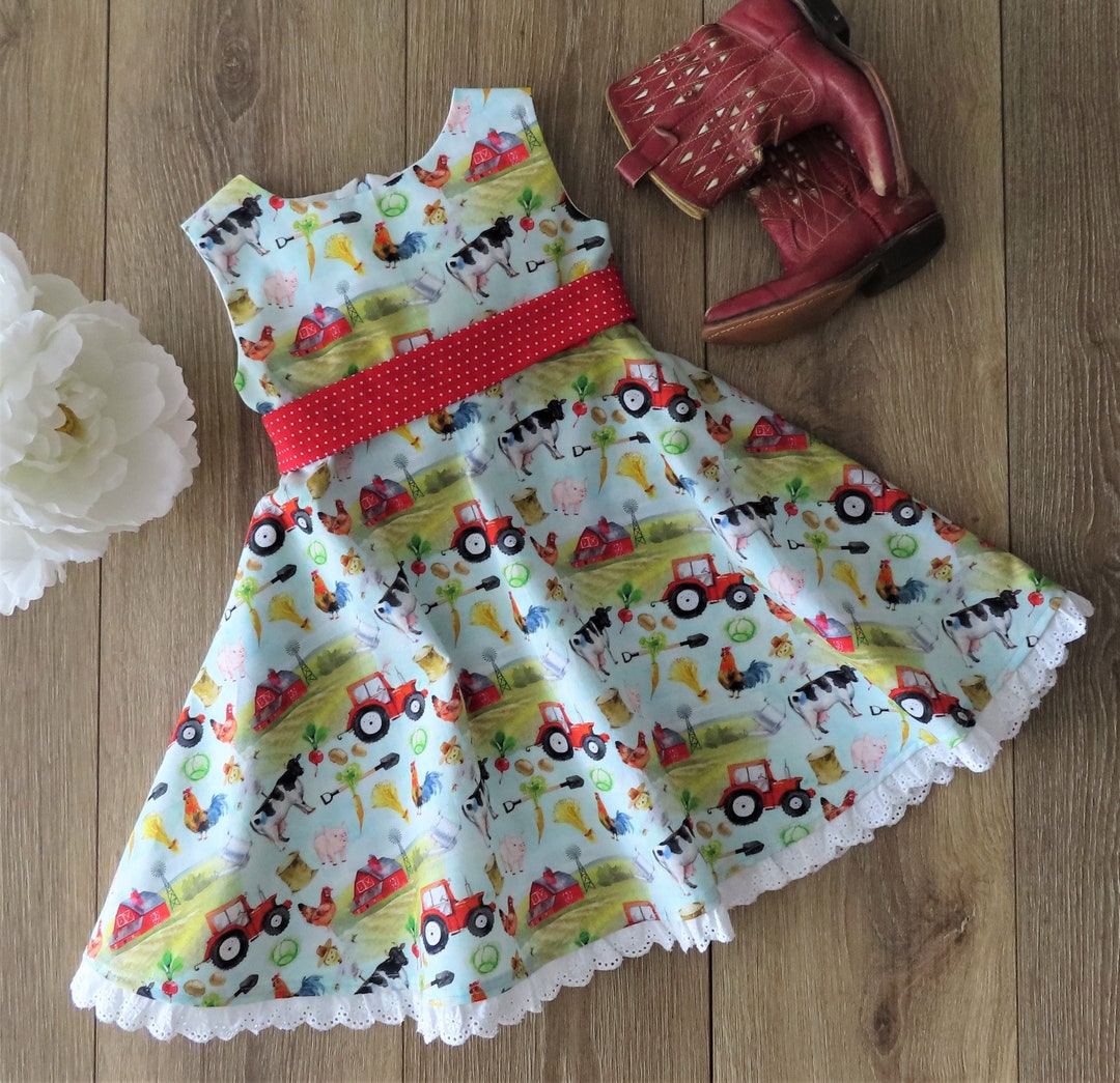 4yo Li'l Farm Girl Dress 4yo Farm Girl Dress With Red and White Spotted