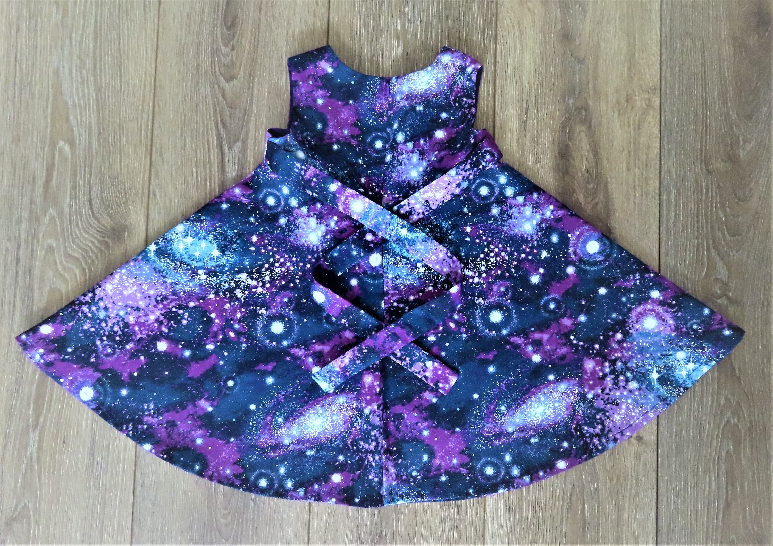 purple space dress Girls Purple Galaxy Dress