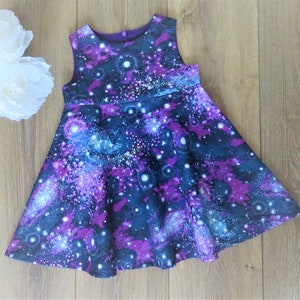 The Purple Galaxy Dress | Girls Space Dress | Girls Star Dress | Ready to Ship