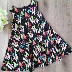 Llama & Cactus Party Dress | Girls Lama Dress | Ready to Ship