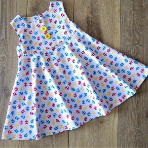 Colorful Anchors Dress: 2t | Toddler Seaside Dress | Toddler Beach Dress | Ready to Ship