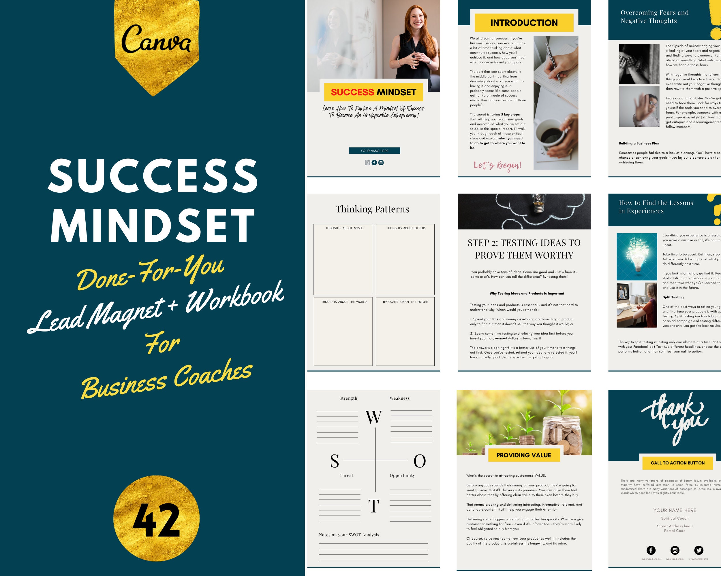 Done for You Success Mindset Lead Magnet Workbook Business Coach ...