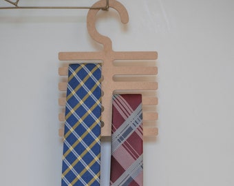 Tie hanger, Fathers day gift, Groomsmen gift, Tie lovers, Closet organizer, Accessory organizer, MDF, Holds 24 ties
