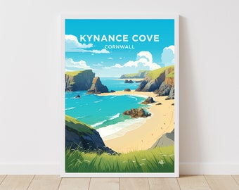 Kynance Cove Travel Print / Wall Art / Kynance Cove Cornwall pared colgante decoración del hogar regalo amantes del arte Inglaterra regalo amante del arte