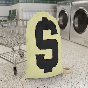 Laundry Bag | Funny Laundry Bags * Money Sign Laundromat Tote* Large Laundry Bag * Dorm Room Bag * College Gift