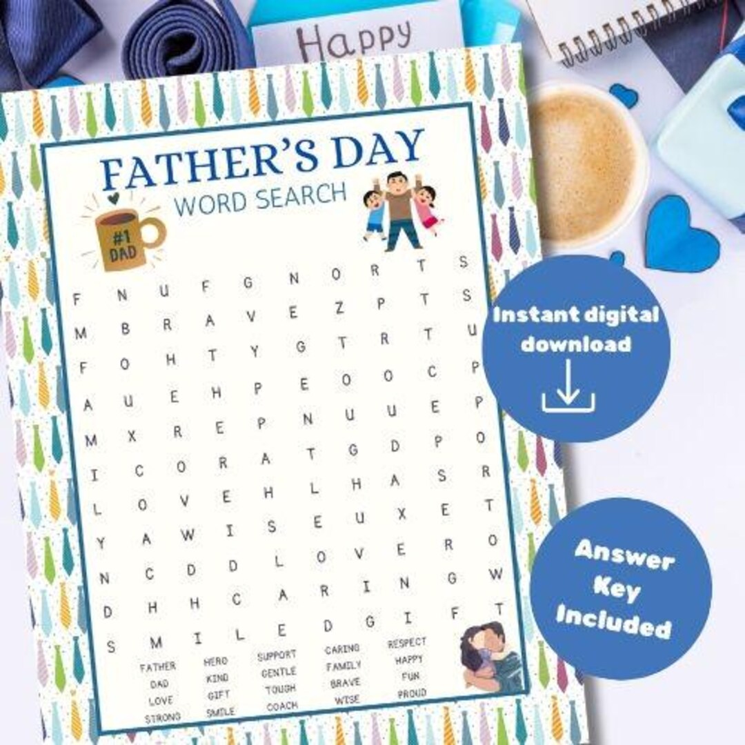 Father’s Day Word Search Printable for Kids – Fun Classroom Activity ...