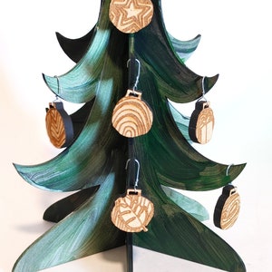 Mini albero di Natale - Ornamenti con motivo Boho // Motivo Laser SVG // Centrotavola per decorazioni natalizie da tavolo