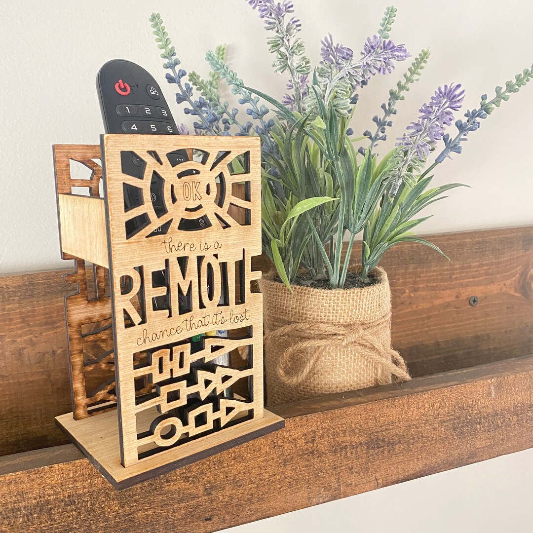 Laser SVG Cut File Remote Control Holder // Lost Remote Control // TV Remote Caddy White