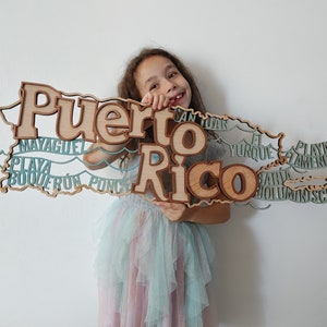 Puerto Rico Kaart SVG Patroon // Digitaal Lasergesneden bestand in 3 Lagen // Boricua DIY Gift // Werkt op Glowforge, Cricut, CNC