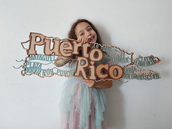 Puerto Rico Map SVG Pattern // Digital Laser Cut File in 3 Layers // Boricua DIY Gift // Works on Glowforge, Cricut, CNC
